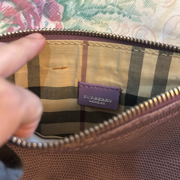 Small Burberry Purple Croc Shoulder Bag - Picture 3 of 5